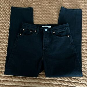 Levi Wedgie Straight Black Jeans